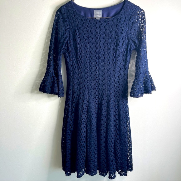 Rabbit Rabbit Rabbit Fit & Flare Dress blue Lace 10 - Picture 3 of 10